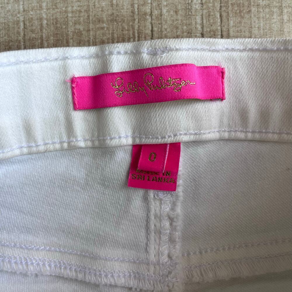 Lilly Pulitzer White Jennica High Rise Denim Shorts in Resort White Size 0 - Picture 4 of 4